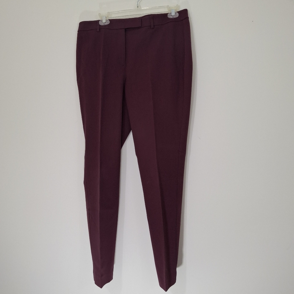 Talbots Deep Burgundy High-Waist Straight Pant, Size 10